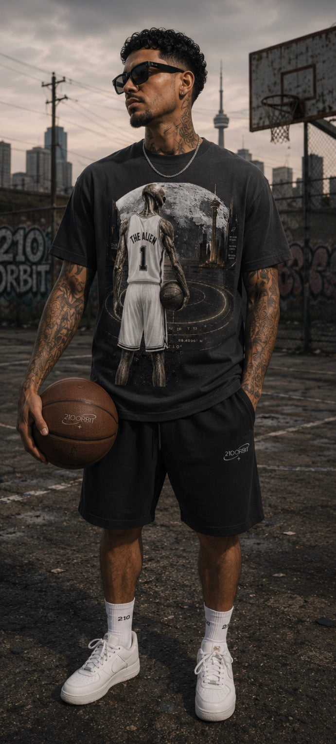 THE ALIEN RELAXED TEE-CHARCOAL